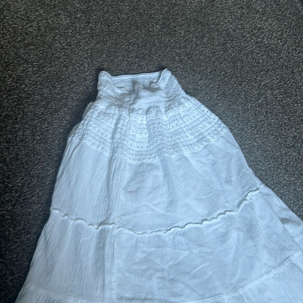 White skirt.